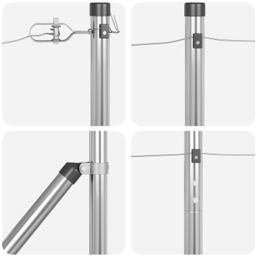 Stâlpi de gard cu vârf 7 buc Ø32 mm 170 cm Oțel galvanizat - Img 4