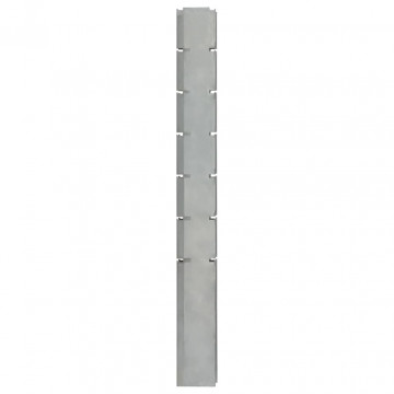 Stâlpi de gard de grădină 10 buc. argintiu 180 cm oțel - Img 3