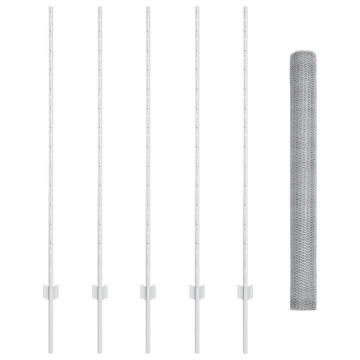 Stâlpi de Împrejmuire 10 buc U-Channel 140 cm Oțel Galvanizat, Șanț Hexagon 1.4x10 m Oțel Galvanizat - Img 2