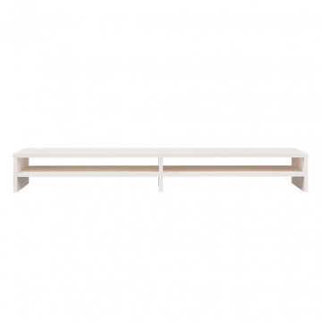 Stand pentru monitor, alb, 100x24x13 cm, lemn masiv de pin - Img 8