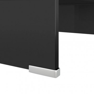 Stativ TV/Suport monitor, sticlă, 40 x 25 x 11 cm, negru - Img 9