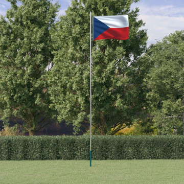 Steag Cehia și stâlp din aluminiu, 6,23 m - Img 1