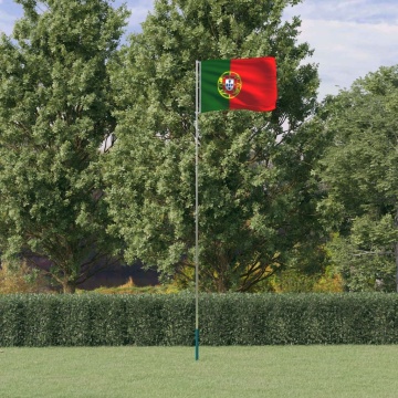 Steag Portugalia și stâlp din aluminiu, 5,55 m - Img 1