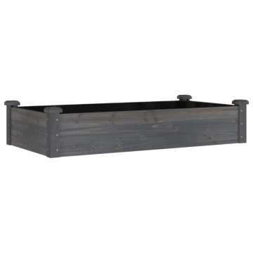 Strat grădină înălțat cu căptușeală gri 120x60x25 cm lemn brad - Img 2