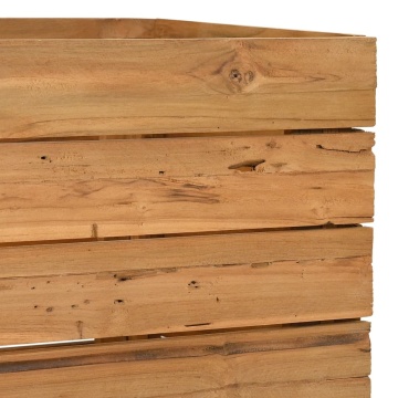 Strat înălțat, 100x40x55 cm, lemn de tec reciclat și oțel - Img 9