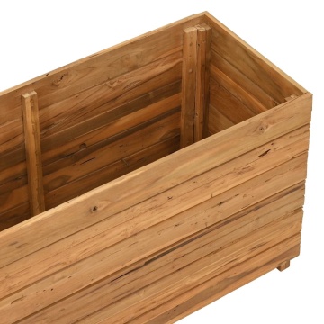 Strat înălțat, 100x40x55 cm, lemn de tec reciclat și oțel - Img 12