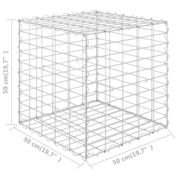 Strat înălțat cub gabion, 50 x 50 x 50 cm, sârmă de oțel - Img 6