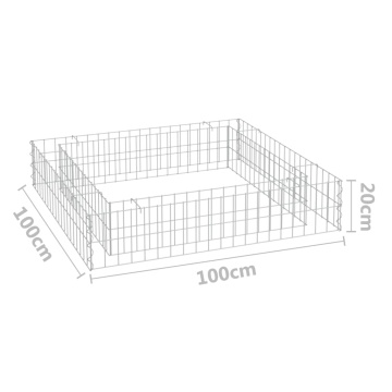 Strat înălțat de gabion, 100x100x20 cm, oțel galvanizat - Img 5