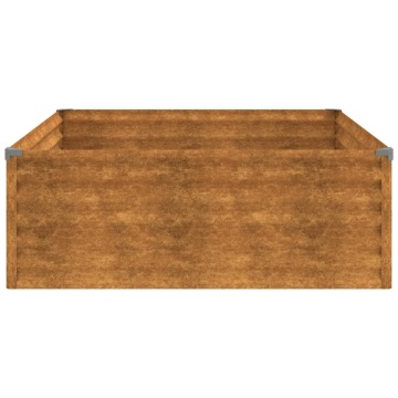 Strat înălțat de grădină, 100x100x36 cm, oțel corten - Img 4