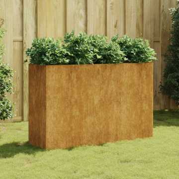 Strat înălțat de grădină, 120x40x80 cm, oțel corten - Img 1