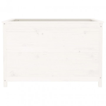 Strat înălțat de grădină, alb, 119,5x82,5x78 cm, lemn masiv pin - Img 8