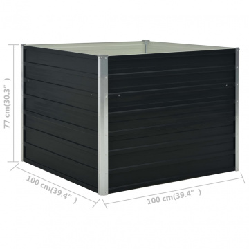 Strat înălțat de grădină antracit 100x100x77 cm oțel galvanizat - Img 5