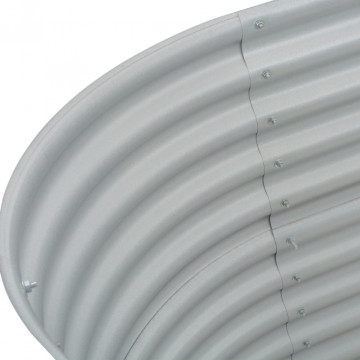Strat înălțat de grădină, argintiu 160x80x81cm oțel galvanizat - Img 5
