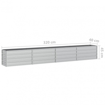 Strat înălțat de grădină argintiu 320x40x45 cm oțel galvanizat - Img 6