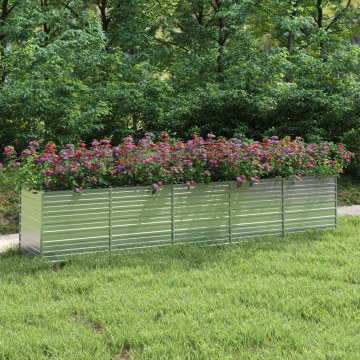 Strat înălțat de grădină argintiu 400x80x77 cm oțel galvanizat - Img 1