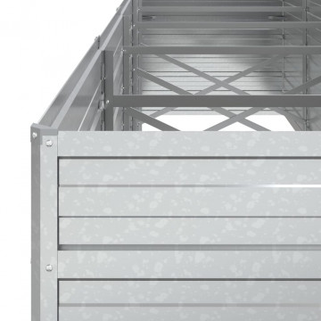 Strat înălțat de grădină argintiu 400x80x77 cm oțel galvanizat - Img 5