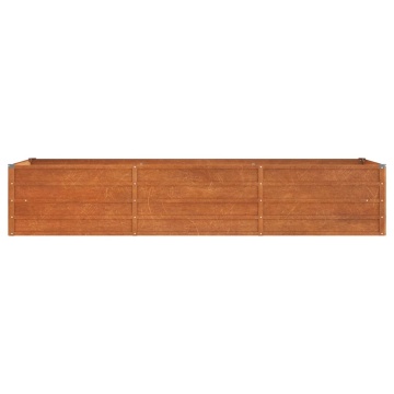 Strat înălțat de grădină, ruginiu, 240x80x45 cm, oțel corten - Img 4