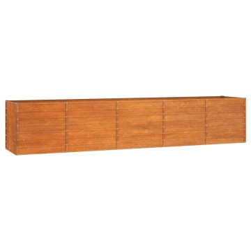 Strat înălțat de grădină, ruginiu, 400x80x77 cm, oțel corten - Img 2