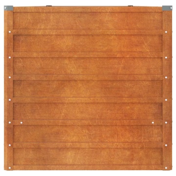 Strat înălțat de grădină, ruginiu, 400x80x77 cm, oțel corten - Img 8
