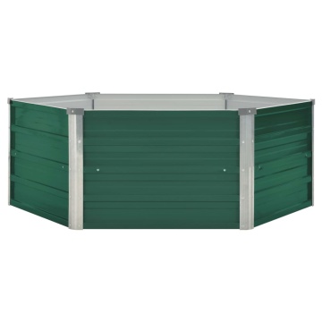 Strat înălțat de grădină, verde, 129x129x46 cm, oțel galvanizat - Img 2