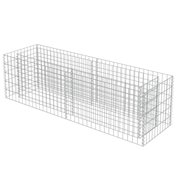 Strat înălțat gabion, 180 x 50 x 50 cm, oțel galvanizat - Img 3