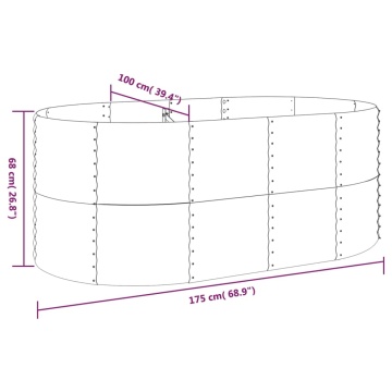Strat înălțat grădină 175x100x68 cm oțel vopsit electrostatic - Img 5