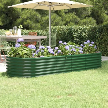 Strat înălțat grădină 224x80x36 cm oțel vopsit electrostatic - Img 1