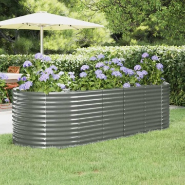 Strat înălțat grădină 249x100x68 cm oțel vopsit electrostatic - Img 1