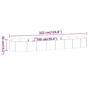 Strat înălțat grădină 322x100x36 cm oțel vopsit electrostatic - Img 5