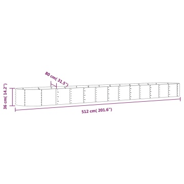 Strat înălțat grădină 512x80x36 cm oțel vopsit electrostatic - Img 5