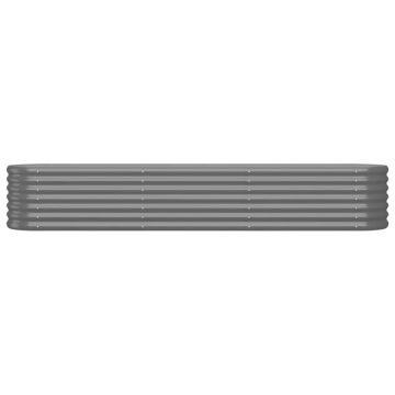 Strat înălțat grădină gri 224x40x36cm oțel vopsit electrostatic - Img 3