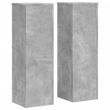 Suport de plante, 2 buc., gri beton, 25x25x80 cm lemn prelucrat - Img 2