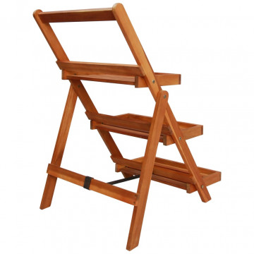 Suport de plante, 3 niveluri, 50x63x80 cm, lemn masiv de acacia - Img 4
