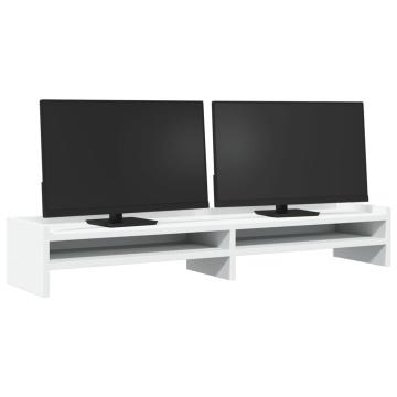 Suport monitor, alb, 100x24x16 cm, lemn prelucrat - Img 3