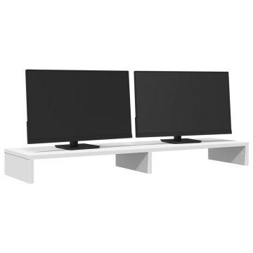 Suport monitor, alb, 100x27x10 cm, lemn prelucrat - Img 3