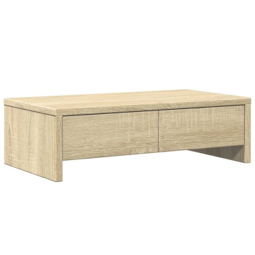 Suport monitor cu sertare, stejar sonoma, 50x27x15 cm, lemn - Img 2