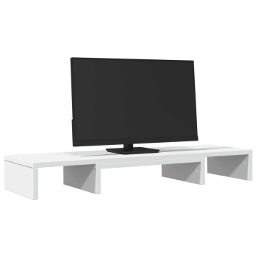 Suport monitor reglabil, alb, 80x24x10,5 cm, lemn prelucrat - Img 3
