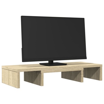 Suport monitor reglabil stejar sonoma 60x24x10,5 cm lemn - Img 3