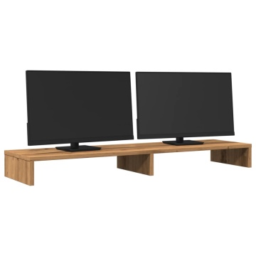 Suport monitor, stejar artizanal, 100x27x10 cm, lemn prelucrat - Img 3