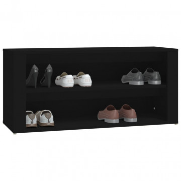 Suport pantofi, negru, 100x35x45 cm, lemn prelucrat - Img 4