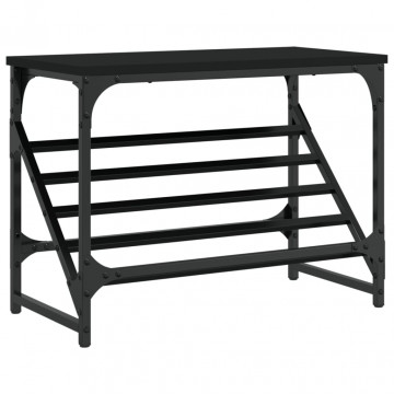 Suport pantofi, negru, 60x30x45 cm, lemn prelucrat - Img 2