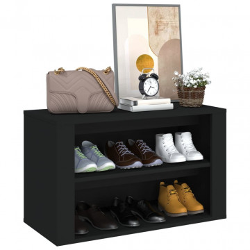 Suport pantofi, negru, 75x35x45 cm, lemn prelucrat - Img 4