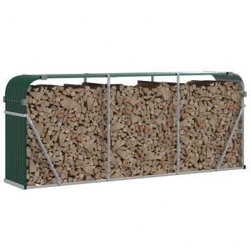 Suport pentru bușteni verde 234x45x100 cm oțel galvanizat - Img 3