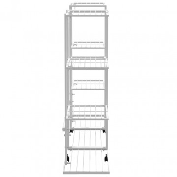 Suport pentru flori cu roți, 94,5x24,5x91,5 cm, alb, fier - Img 4