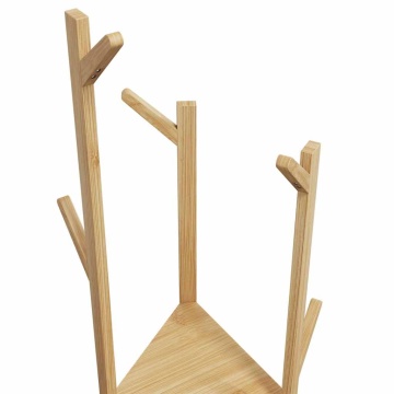 Suport pentru haine cu cârlige și rafturi 39x33x166 cm bambus - Img 5