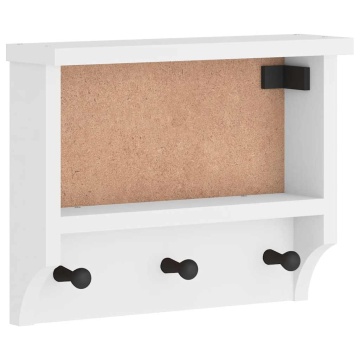 Suport pentru haine SANDNES alb 45x12x35 cm lemn masiv de pin - Img 2