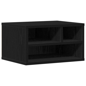 Suport pentru imprimantă Negru Stejar 40x32x22,5 cm Lemn de inginerie - Img 2