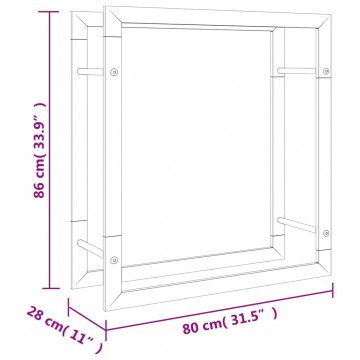 Suport pentru lemne de foc, 80x28x86 cm, oțel inoxidabil - Img 6