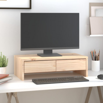 Suport pentru monitor, 50x27x15 cm, lemn masiv de pin - Img 1