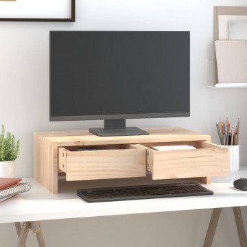 Suport pentru monitor, 50x27x15 cm, lemn masiv de pin - Img 3